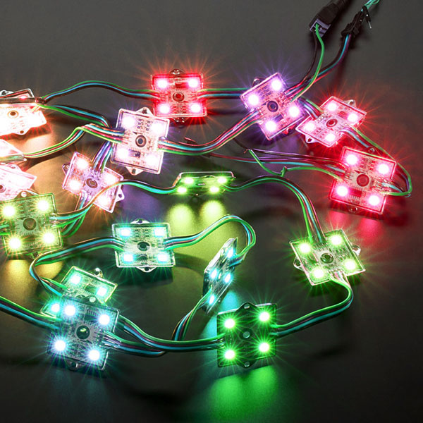 DC12V 0.96W WS2801 Waterproof 5050SMD Metal 4 LEDs Full Color Digital Programmable Individually Addressable RGB LED Pixel Modules String Lights